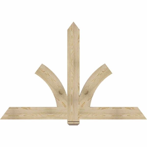 Ekena Millwork Redmond Rough Sawn Timber Gable Bracket, Douglas Fir, 72"W x 48"H x 2"D x 6"F, 16/12 Pitch GBW072X48X0206RED00RDF - main